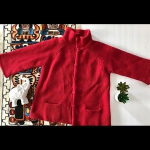 Paul & Joe Sister Knit Red Peacoat Jacket 2 Merino